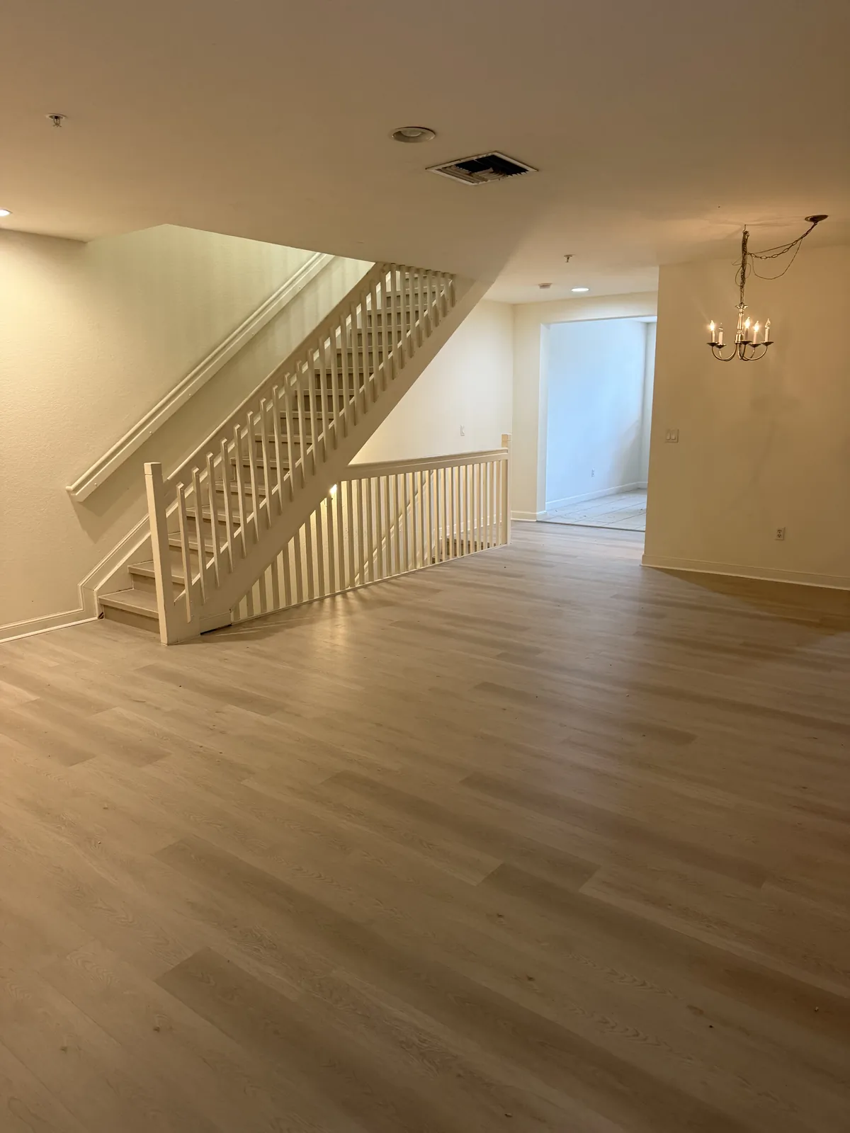 Finished light flooring in a West Palm Beach residence