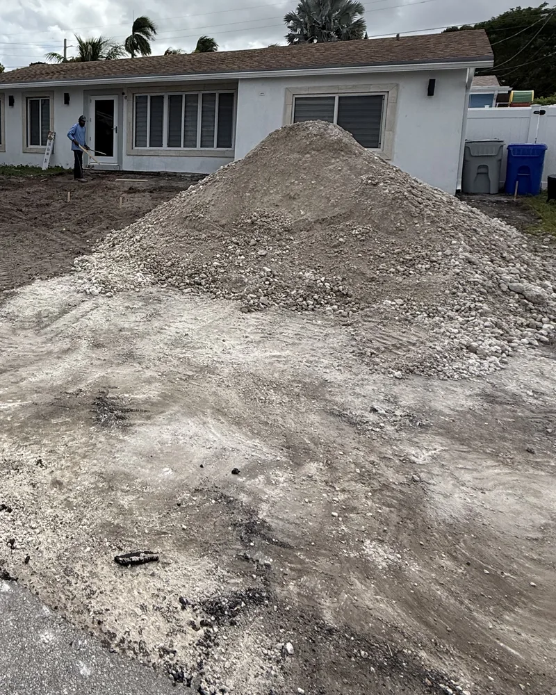 Exterior entry base during preparation