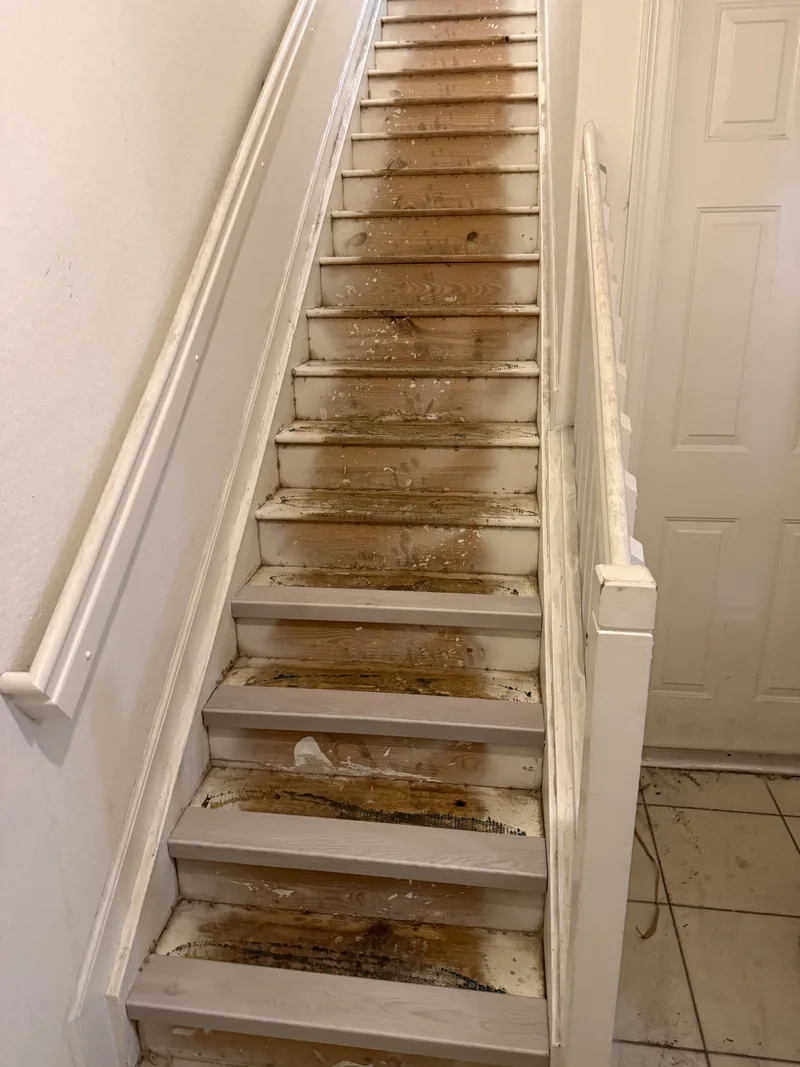 Stair area documented before the final flooring result